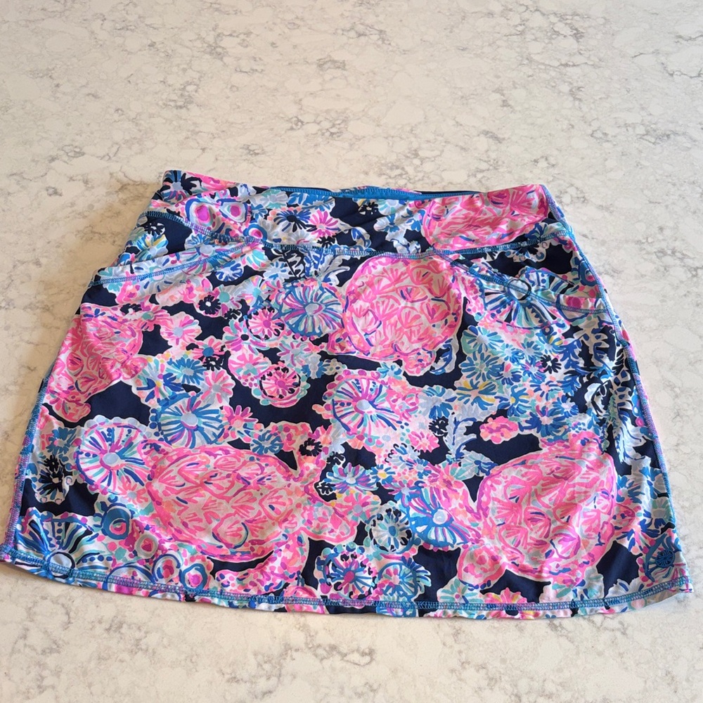 Lilly Pulitzer Pink and Blue Floral Mini Skirt/skort